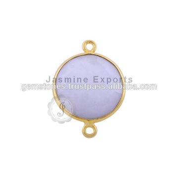 Handmade Vermeil Semi Precious Gemstone Bezel Connectors